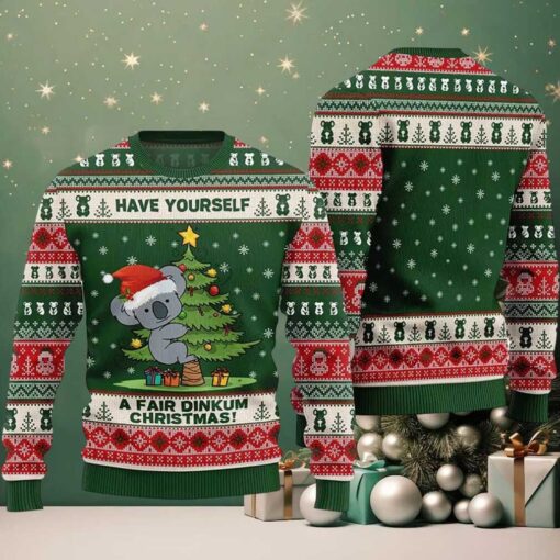2025 Koala Have Yourself A Fair Dinkum Christmas Ugly Sweater