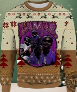 2025 Lamar Jackson Baltimore Ravens Ugly Sweater