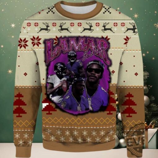 2025 Lamar Jackson Baltimore Ravens Ugly Sweater