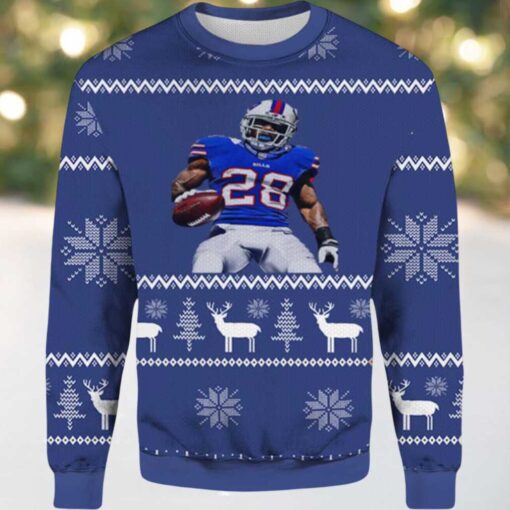 2025 Latavius Murray Bills Ugly Christmas Sweater