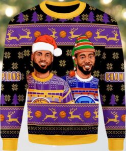 2025 Lebron James And Kawhi Leonard Basketball Christmas Ugly Sweater