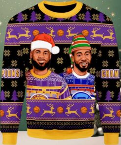 2025 Lebron James And Kawhi Leonard Basketball Christmas Ugly Sweater