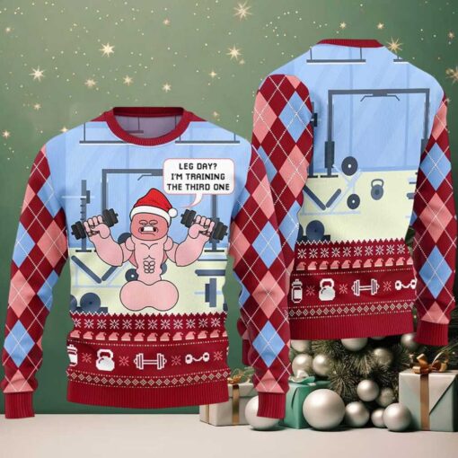 2025 Leg Day I’m Training The Third One Ugly Christmas Sweater
