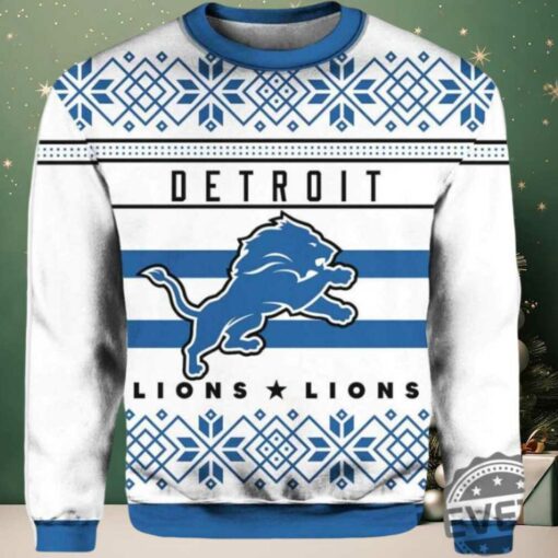 2025 Lions Football Ugly Christmas Sweater