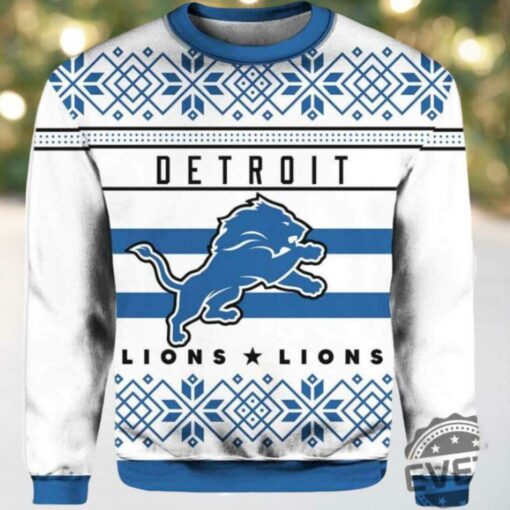 2025 Lions Football Ugly Christmas Sweater