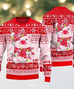 2025 Lovely Pig Reindeer Ugly Christmas Sweater
