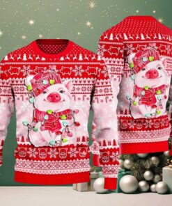 2025 Lovely Pig Reindeer Ugly Christmas Sweater