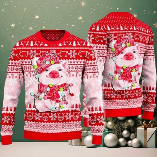 2025 Lovely Pig Reindeer Ugly Christmas Sweater