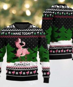 2025 Make Today Flamazing Flamingo Ugly Christmas Sweater