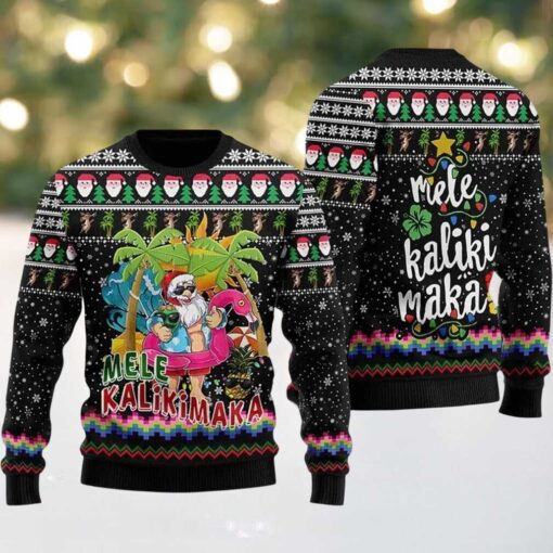 2025 Mele Kalikimaka Santa Claus Ugly Christmas Sweater