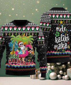 2025 Mele Kalikimaka Santa Claus Ugly Christmas Sweater