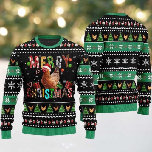 2025 Merry Christmas Chicken Ugly Christmas Sweater