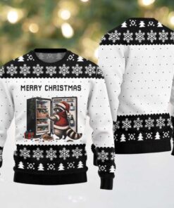 2025 Merry Christmas Raccoon Ugly Christmas Sweater