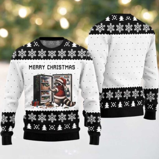 2025 Merry Christmas Raccoon Ugly Christmas Sweater