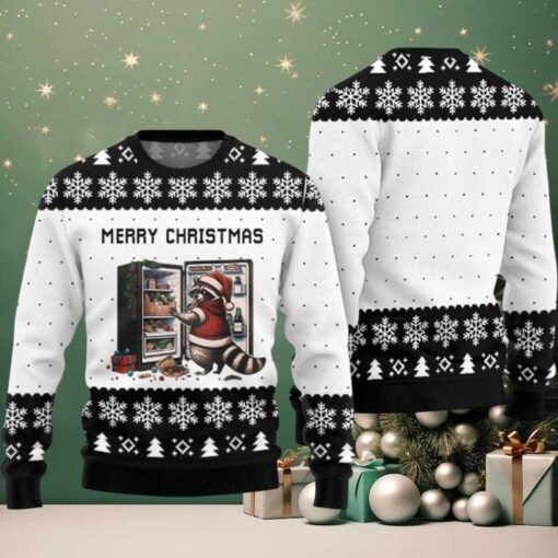 2025 Merry Christmas Raccoon Ugly Christmas Sweater