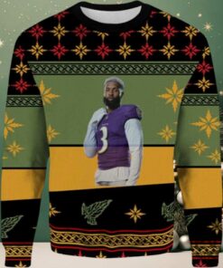 2025 Odell Baltimore Ravens Ugly Christmas Sweater
