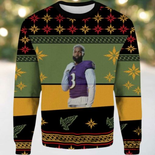 2025 Odell Baltimore Ravens Ugly Christmas Sweater