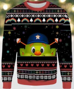2025 Orbit Houston Astros Minimalist Mascot Ugly Christmas Sweater