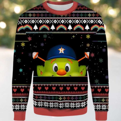 2025 Orbit Houston Astros Minimalist Mascot Ugly Christmas Sweater