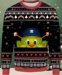 2025 Orbit Houston Astros Minimalist Mascot Ugly Christmas Sweater