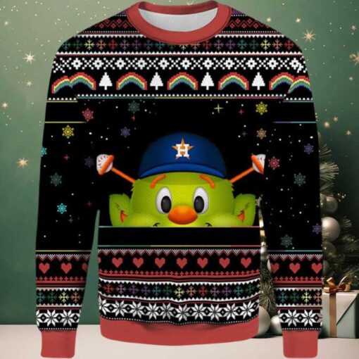 2025 Orbit Houston Astros Minimalist Mascot Ugly Christmas Sweater