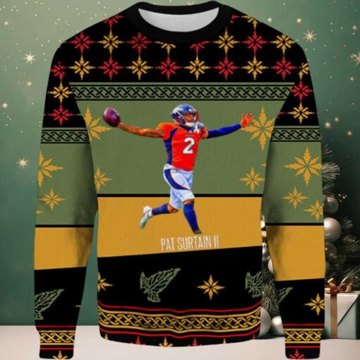 2025 Pat Surtain II Denver Broncos Ugly Christmas Sweater