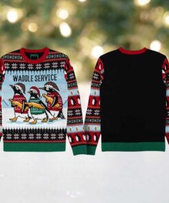 2025 Penguin Waddle Service Christmas Ugly Sweater