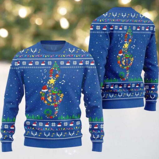 2025 Radiant Music Note Ugly Christmas Sweater