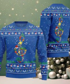 2025 Radiant Music Note Ugly Christmas Sweater