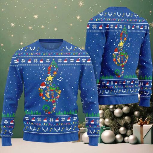 2025 Radiant Music Note Ugly Christmas Sweater