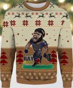 2025 Ray Lewis Baltimore Ravens Ugly Christmas Sweater