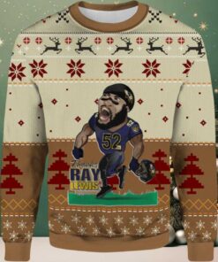2025 Ray Lewis Baltimore Ravens Ugly Christmas Sweater