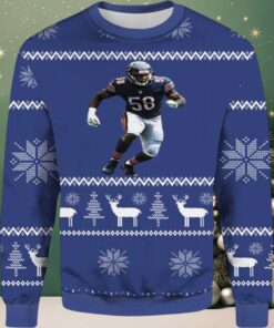 2025 Roquan Smith Chicago Bears Ugly Christmas Sweater