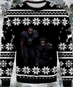 2025 Roquan Smith and Patrick Queen Ravens Ugly Christmas Sweater