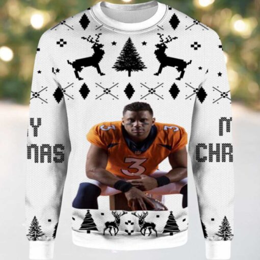 2025 Russell Wilson Denver Broncos Ugly Christmas Sweater