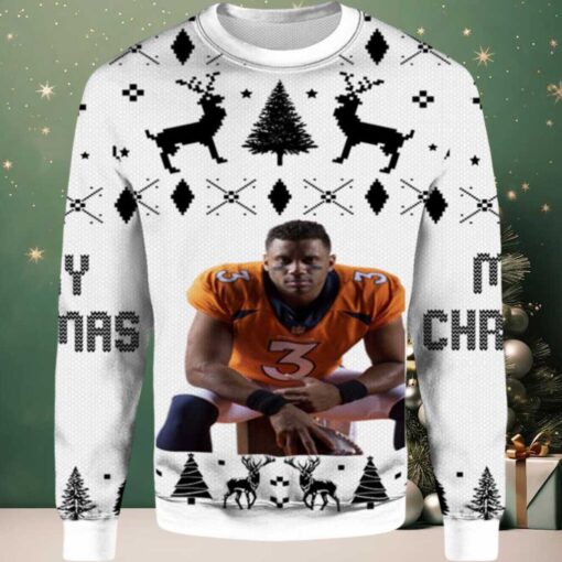 2025 Russell Wilson Denver Broncos Ugly Christmas Sweater