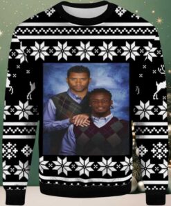 2025 Russell Wilson Jerry Jeudy Step Brother Denver Broncos Ugly Christmas Sweater