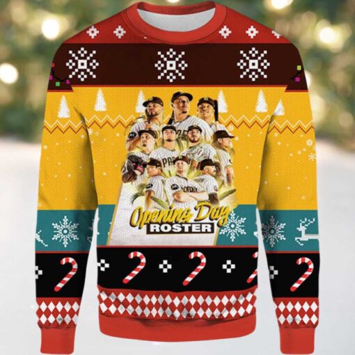 2025 San Diego Padres Opening Day Roster Ugly Christmas Sweater