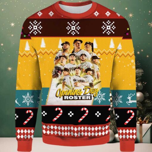 2025 San Diego Padres Opening Day Roster Ugly Christmas Sweater