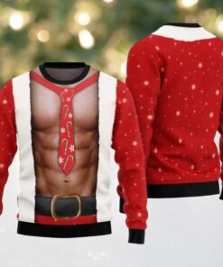 2025 Santa Abs Body Ugly Christmas Sweater