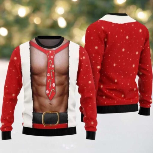 2025 Santa Abs Body Ugly Christmas Sweater