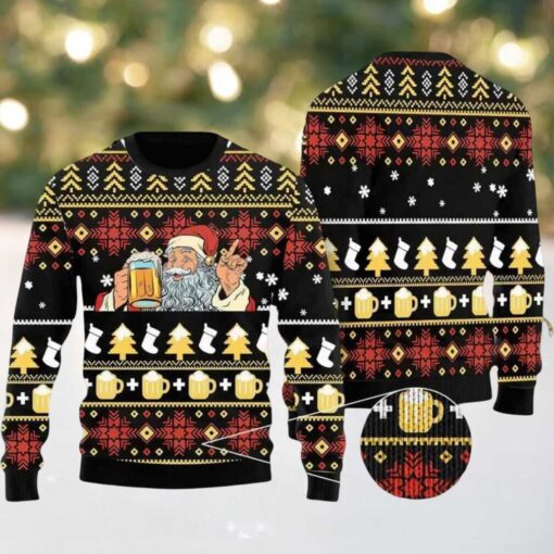 2025 Santa Beer Christmas Ugly Christmas Sweater