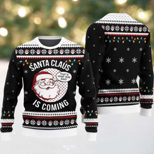 2025 Santa Claus Is Coming Ugly Christmas Sweater