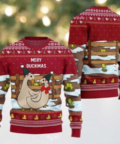2025 Seriously Naughty Duck On The Farm Ugly Christmas Sweater
