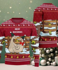 2025 Seriously Naughty Duck On The Farm Ugly Christmas Sweater