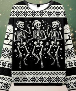2025 Skeleton Dance Ugly Christmas Sweater