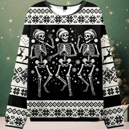 2025 Skeleton Dance Ugly Christmas Sweater