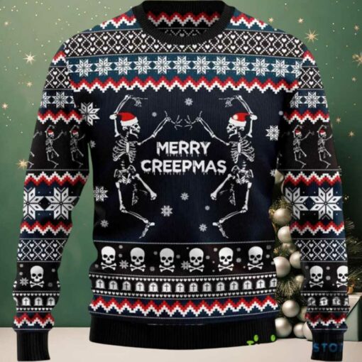 2025 Skeleton Merry Creepmas Ugly Christmas Sweater