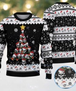 2025 Skull Pine Tree Ugly Christmas Sweater