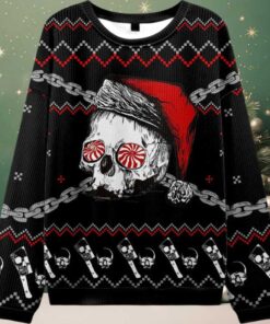 2025 Skulls And Chains Ugly Christmas Sweater